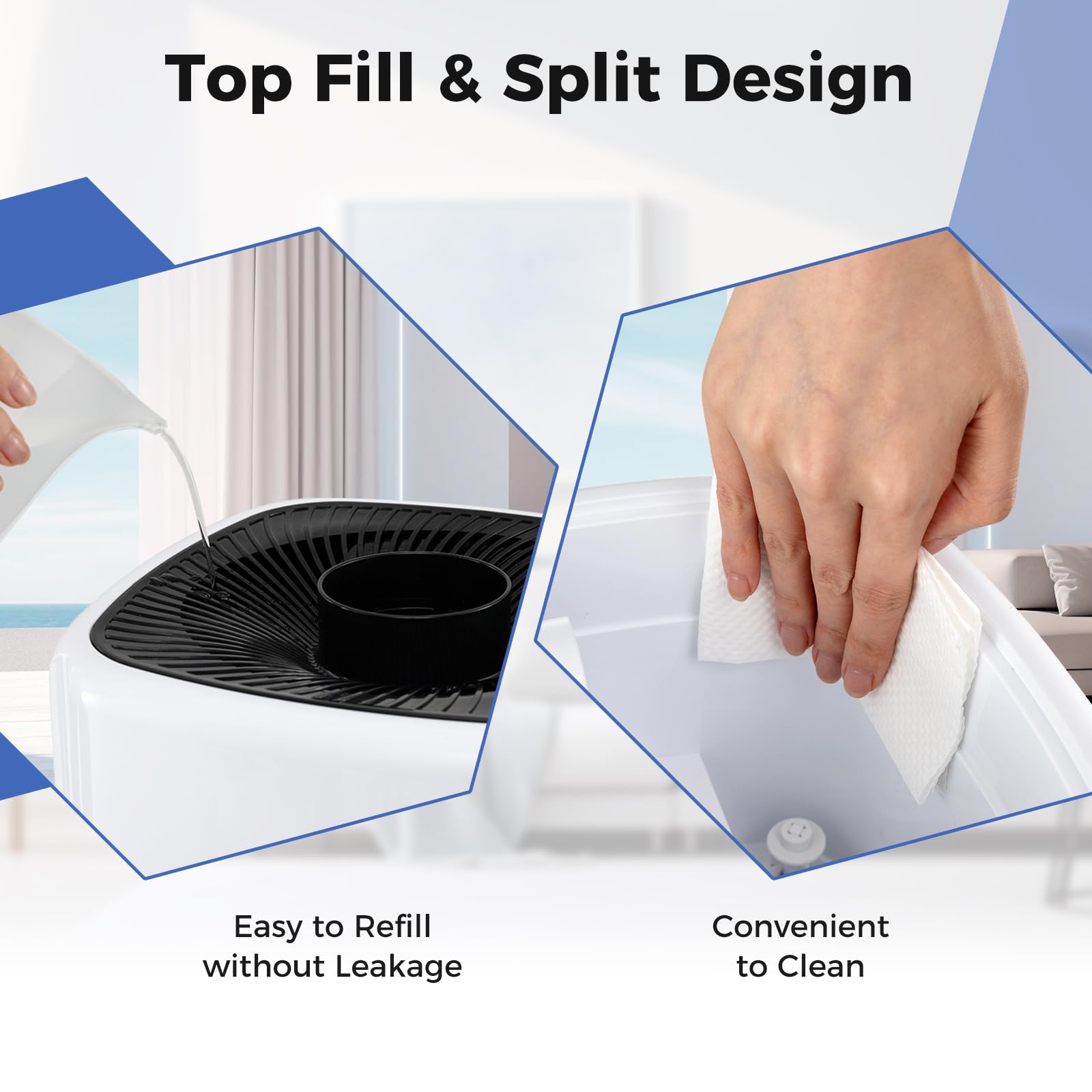 Costway 21L Humidifier For Large Room, 5Gal Whole House Ultrasonic Humidifier With 3 Mist Levels, Extension Tube, 360 Nozzles &